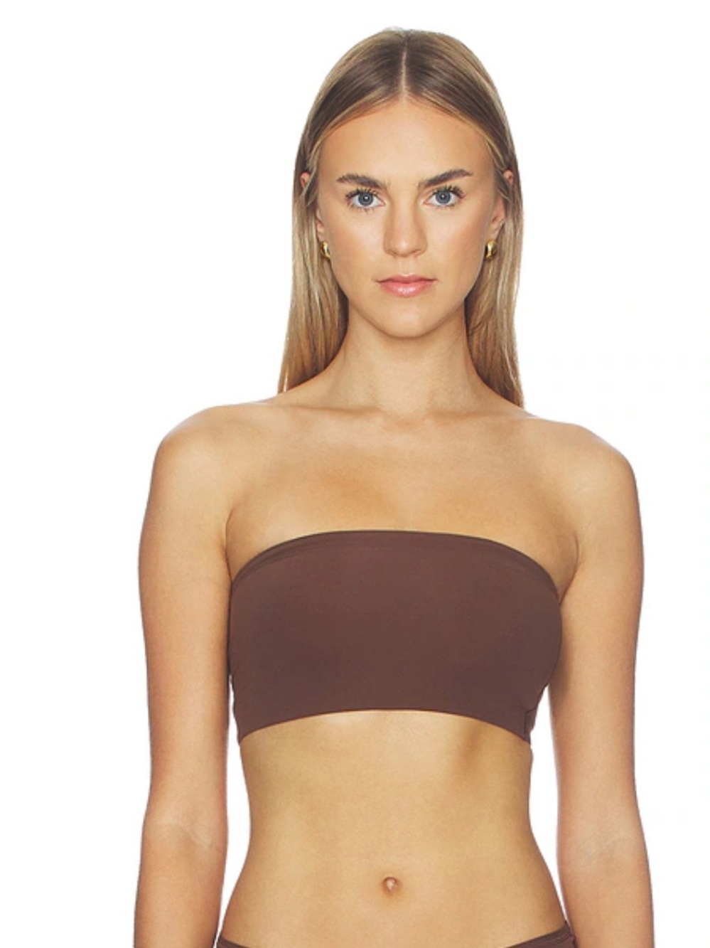 SKIMS FITS EVERYBODY
BANDEAU Strapless Brown Bandeau Top Cocoa size S NWT $34